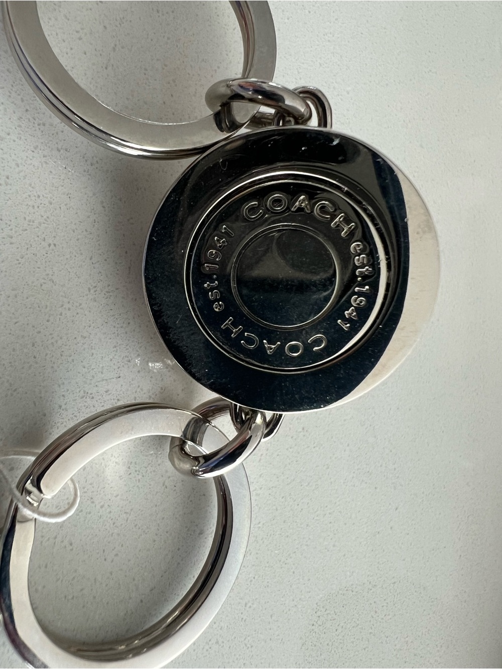 Coach Silver Keychain. Pave Valet KF. NWT - Picture 3 of 5
